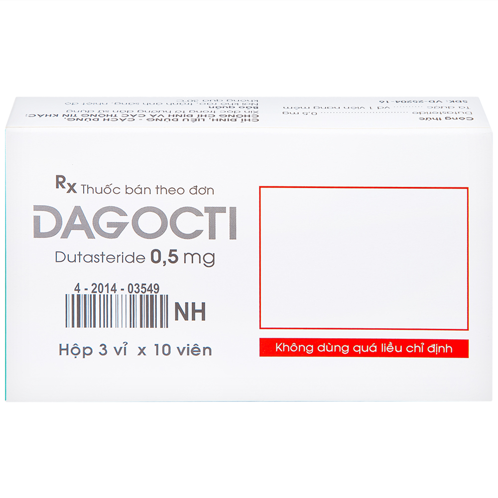 Thuốc Dagocti 0.5mg Medbolide điều trị và phòng ngừa sự tiến triển của bệnh tăng sản lành tính tuyến tiền liệt  (30 viên)