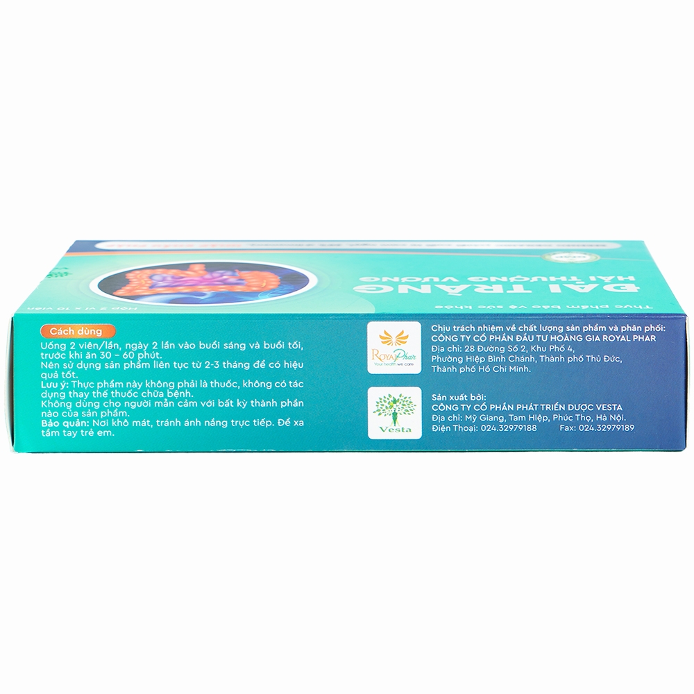 Viên uống giúp giảm rối loại tiêu hóa do viêm đại tràng Đại Tràng Hải Thượng Vương (2 vỉ x 10 viên)