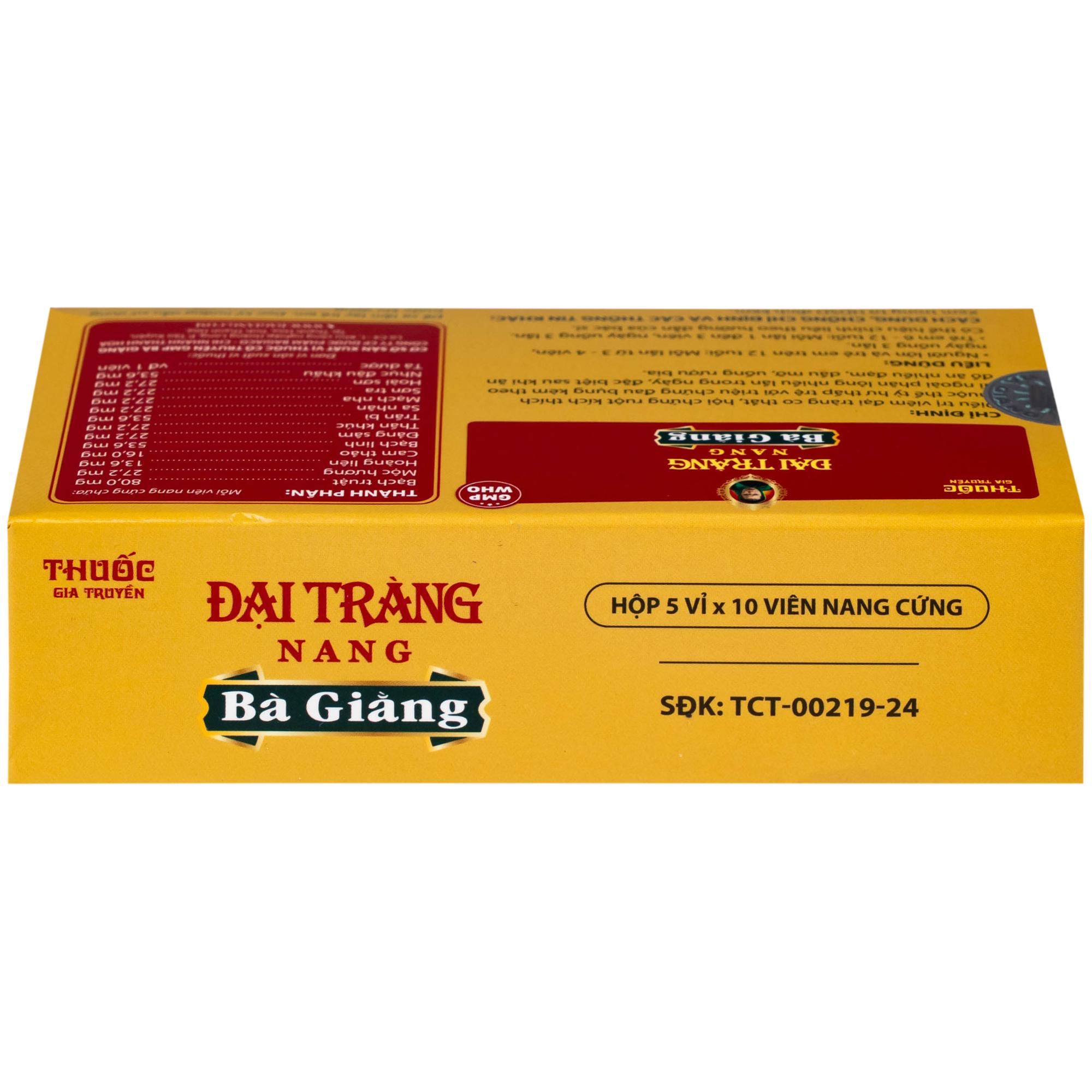 Thuốc Đại tràng nang Bà Giằng điều trị viêm đại tràng co thắt, hội chứng ruột kích thích (5 vỉ x 10 viên)