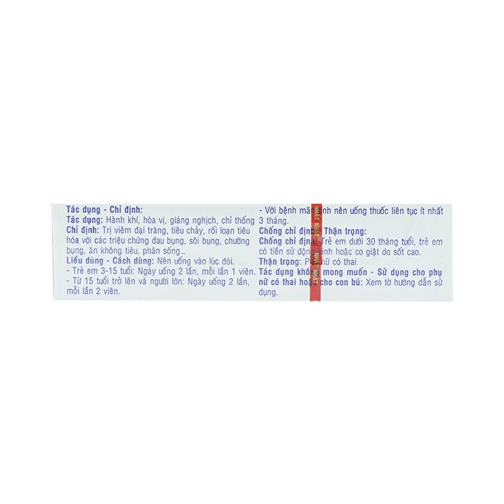 Thuốc Đại Tràng Nhất Nhất điều trị viêm đại tràng, tiêu chảy, rối loạn tiêu hóa (2 vỉ x 10 viên)