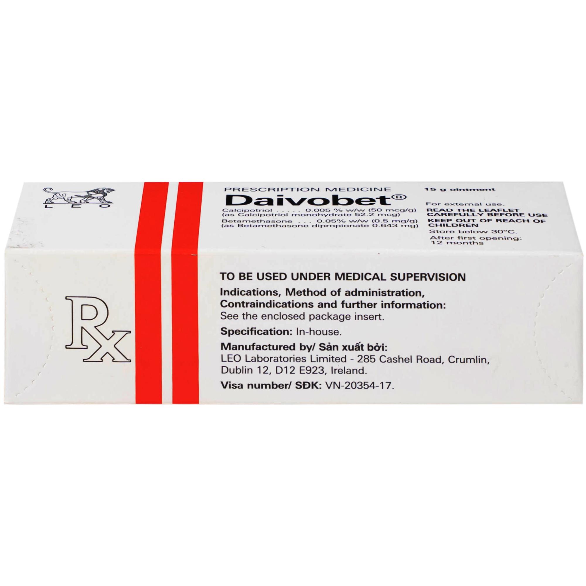 Thuốc mỡ Daivobet LEO điều trị bệnh vảy nến mảng mạn tính (15g)