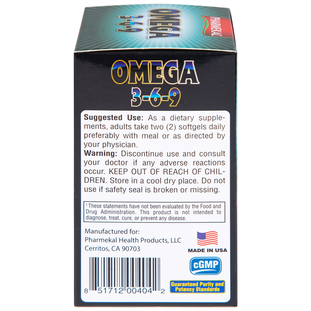 Viên uống hỗ trợ tim mạch, giảm nguy cơ xơ vữa động mạch Omega 3-6-9 Pharmekal (100 viên)