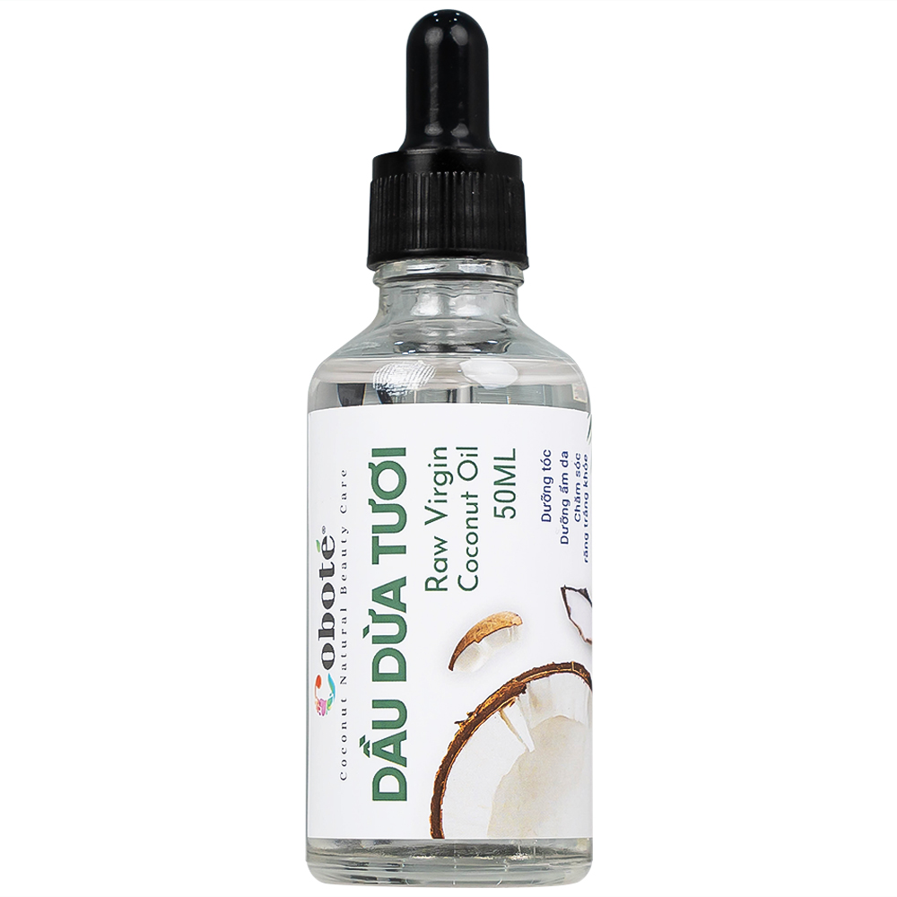 Dầu dừa tươi Raw Virgin Coconut Oil Cobote dưỡng ẩm, chống hăm, chăm sóc răng miệng (50ml)