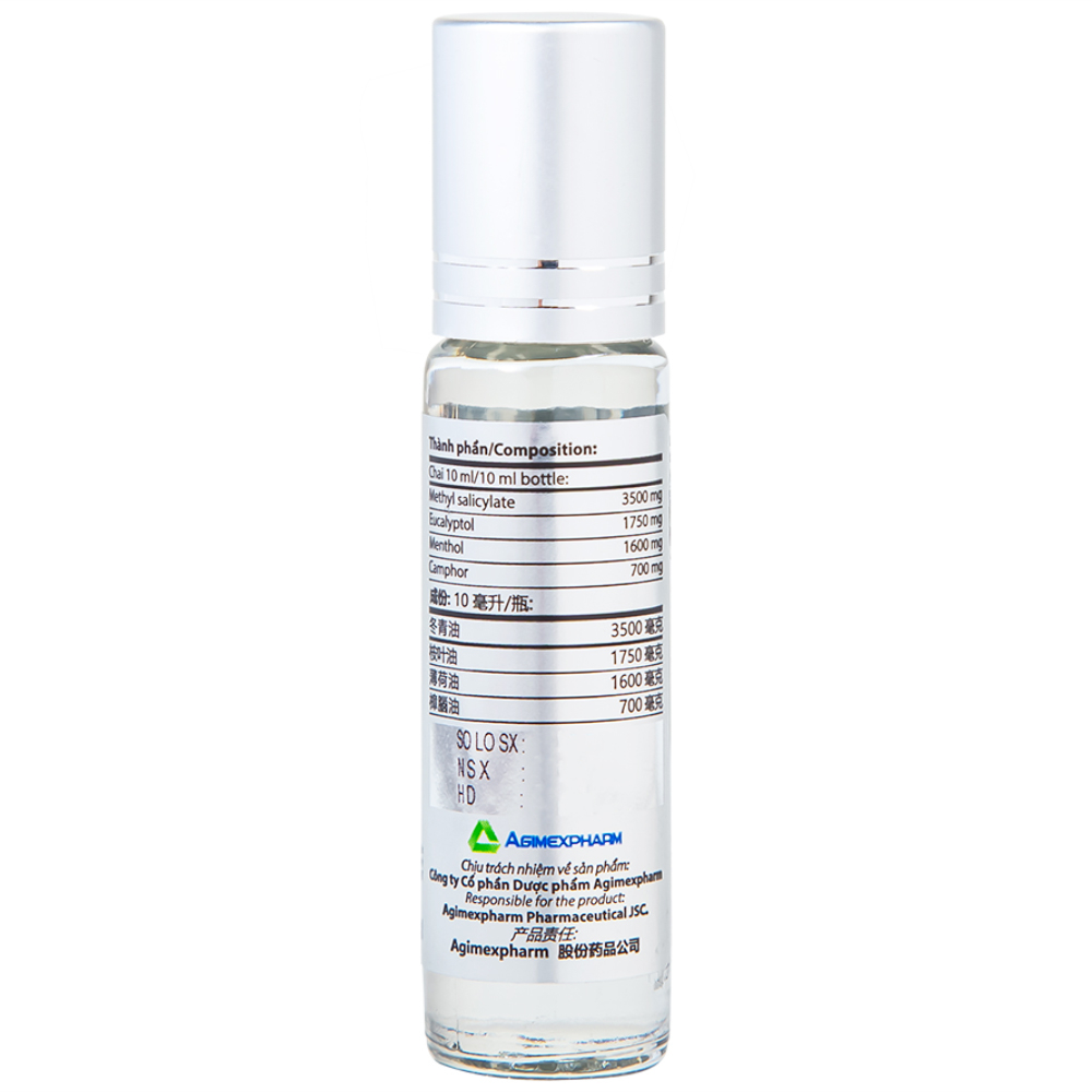 Dầu gió lăn Red Lion Medicated Oil White Agimexpharm hương Lavender & Eucalyptus giúp giảm đau, ngừa côn trùng (10ml)