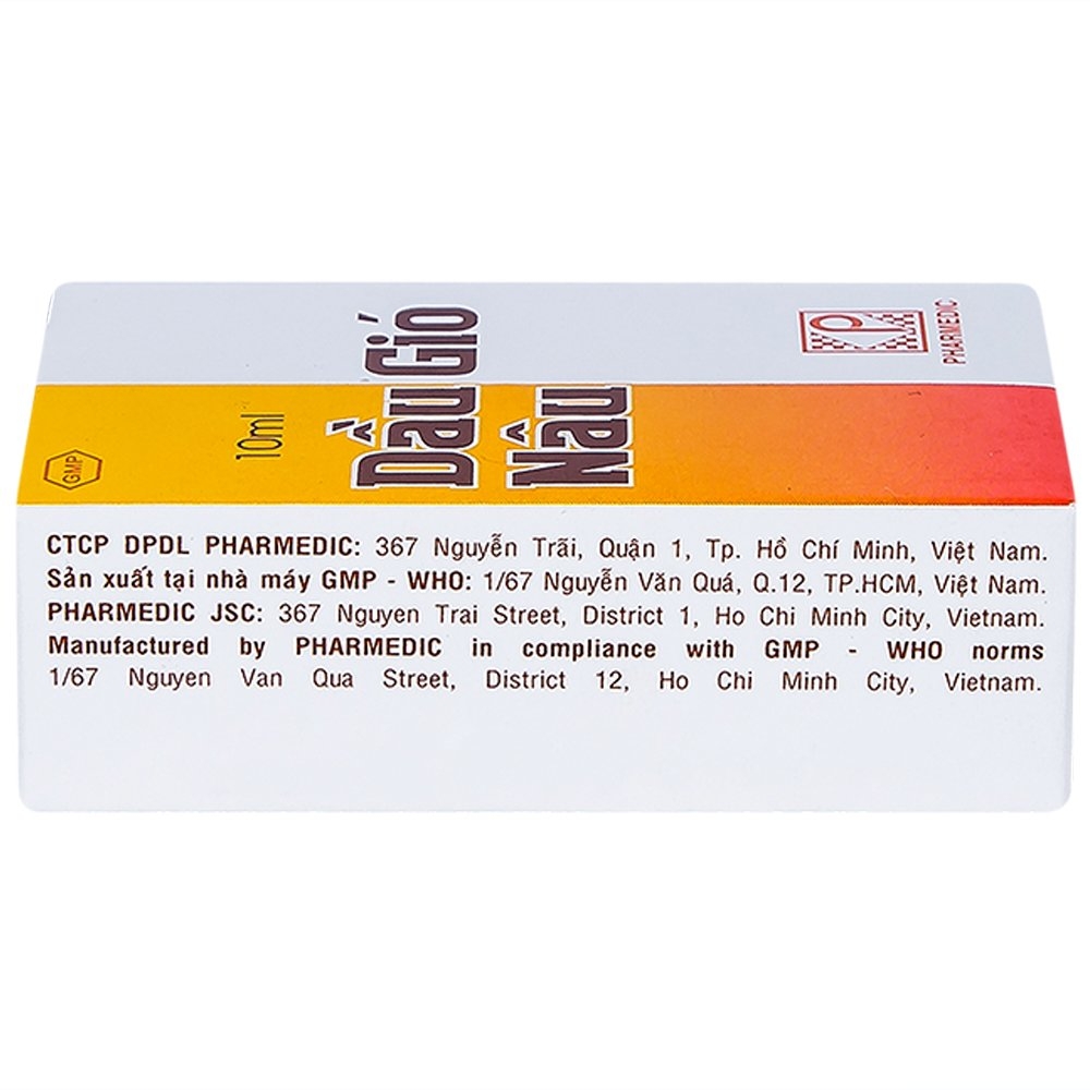 Dầu gió Nâu Pharmedic điều trị cảm cúm, sổ mũi, nghẹt mũi (10ml)