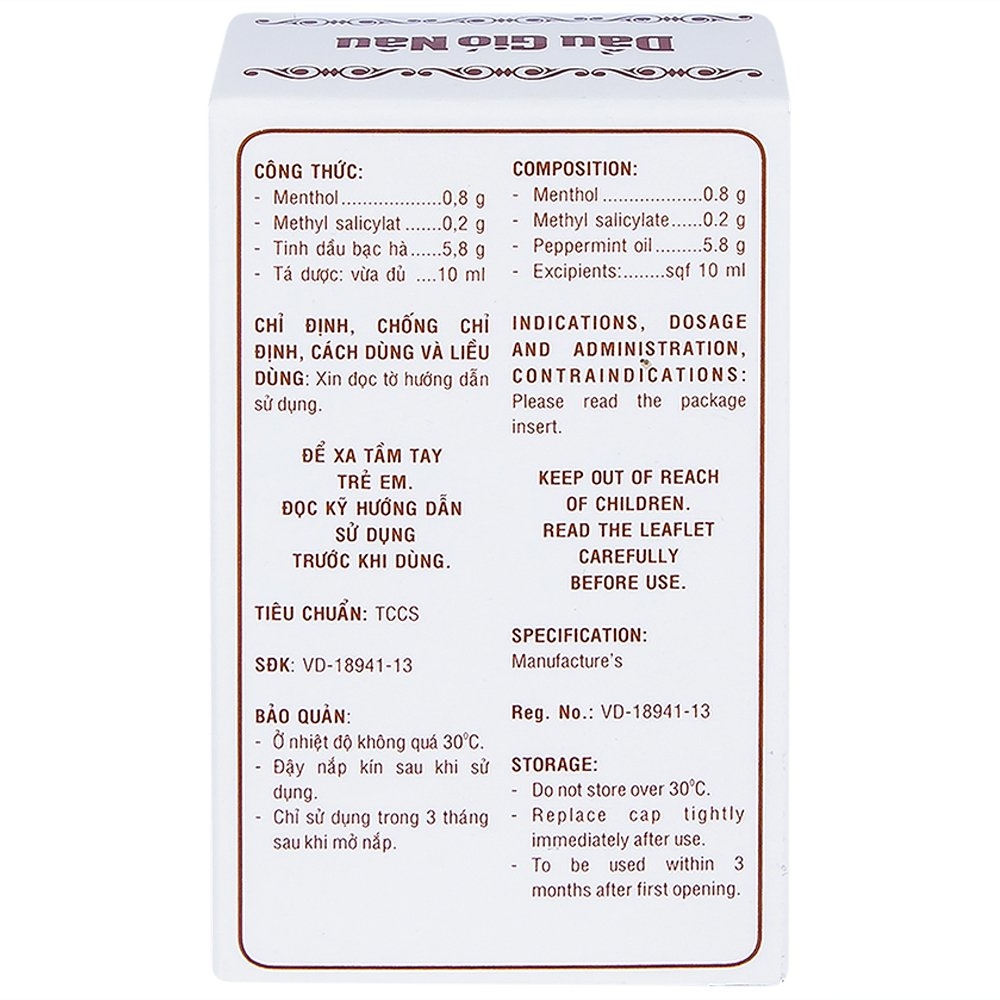 Dầu gió Nâu Pharmedic điều trị cảm cúm, sổ mũi, nghẹt mũi (10ml)