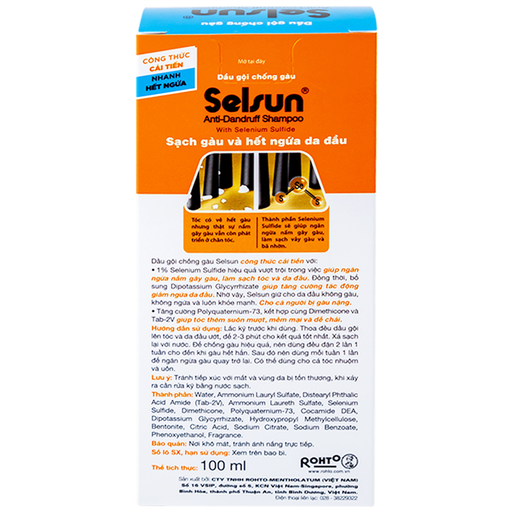 Dầu gội sạch gàu, giảm ngứa Selsun Rohto 100ml