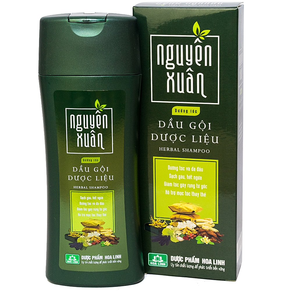 Dầu gội dược liệu Nguyên Xuân xanh lá dưỡng tóc, phục hồi hư tổn (200ml)