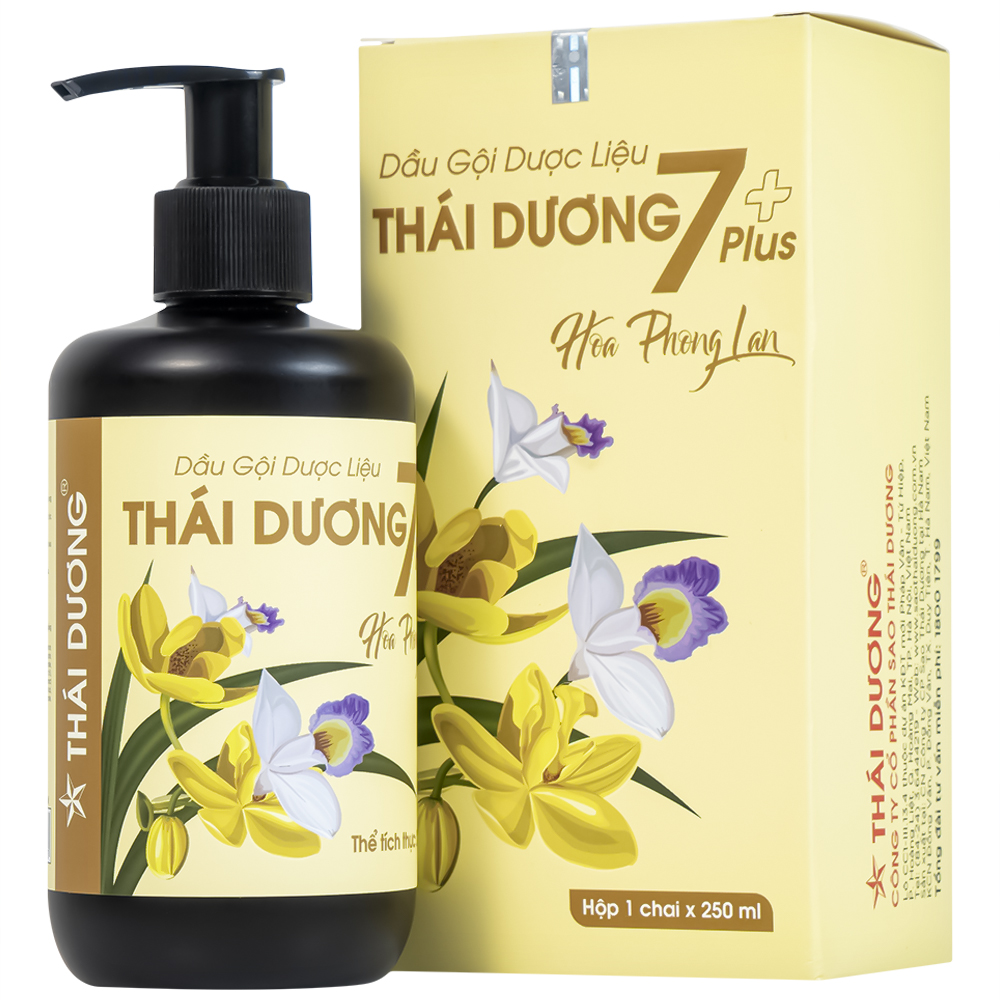 Dầu gội dược liệu Thái Dương 7 Plus Gold ngừa rụng tóc, giảm ngứa 250ml