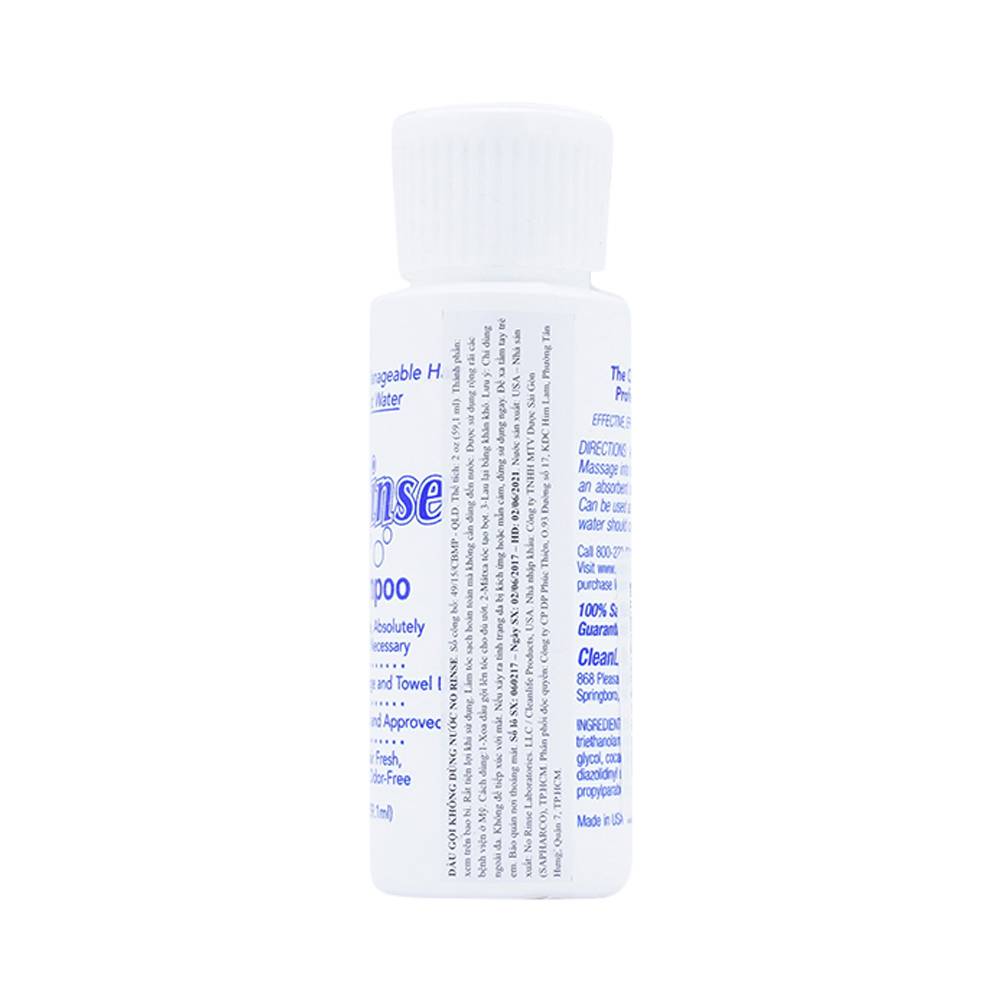 Dầu gội không dùng nước NoRinse Shampoo làm sạch tóc nhẹ nhàng (59,1ml)