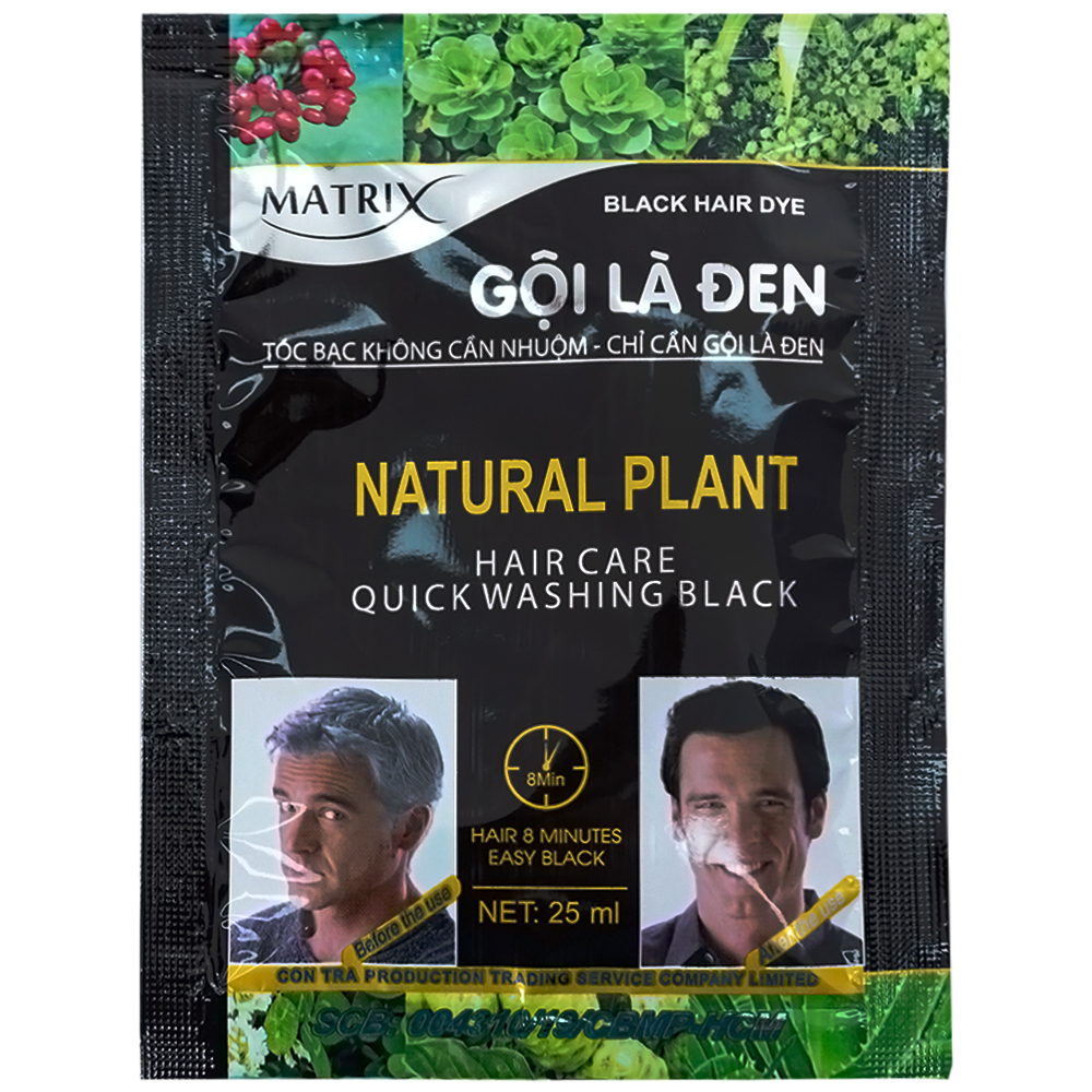 Dầu gội nhuộm đen tóc Matrix gội là đen (10 gói x 25ml)