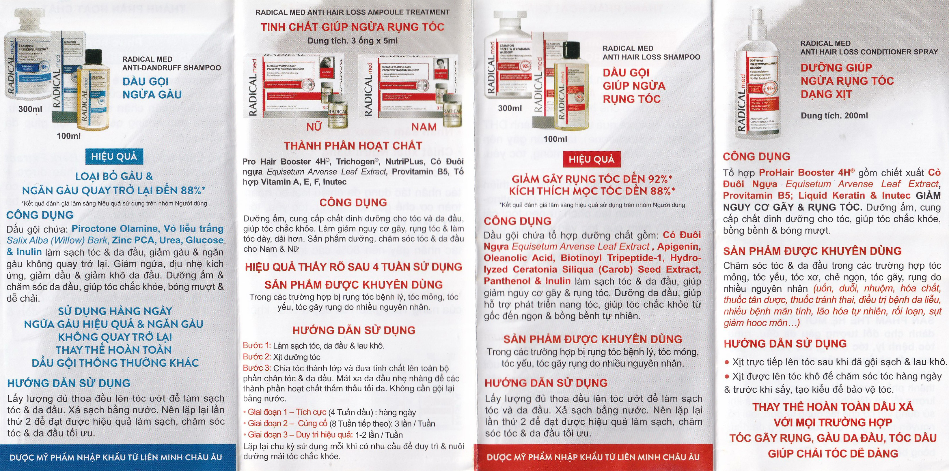 Tinh chất Radical Med Anti Hair Loss ngừa rụng tóc dành cho nữ (3 ống)