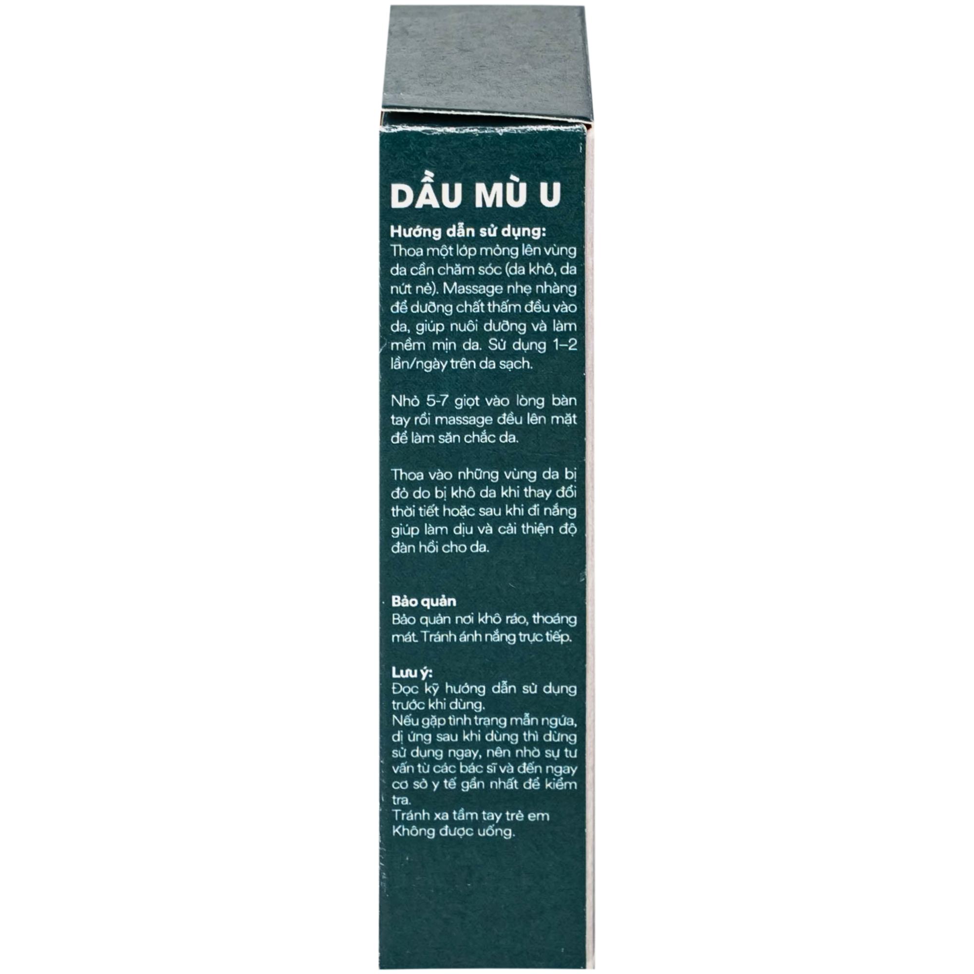 Dầu Mù U M.U.U làm mềm mượt và giảm khô da, cải thiện độ đàn hồi da (10ml)