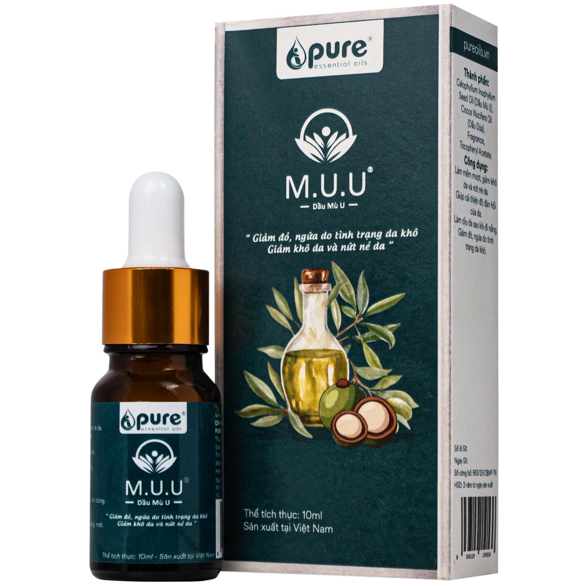 Dầu Mù U M.U.U làm mềm mượt và giảm khô da, cải thiện độ đàn hồi da (10ml)