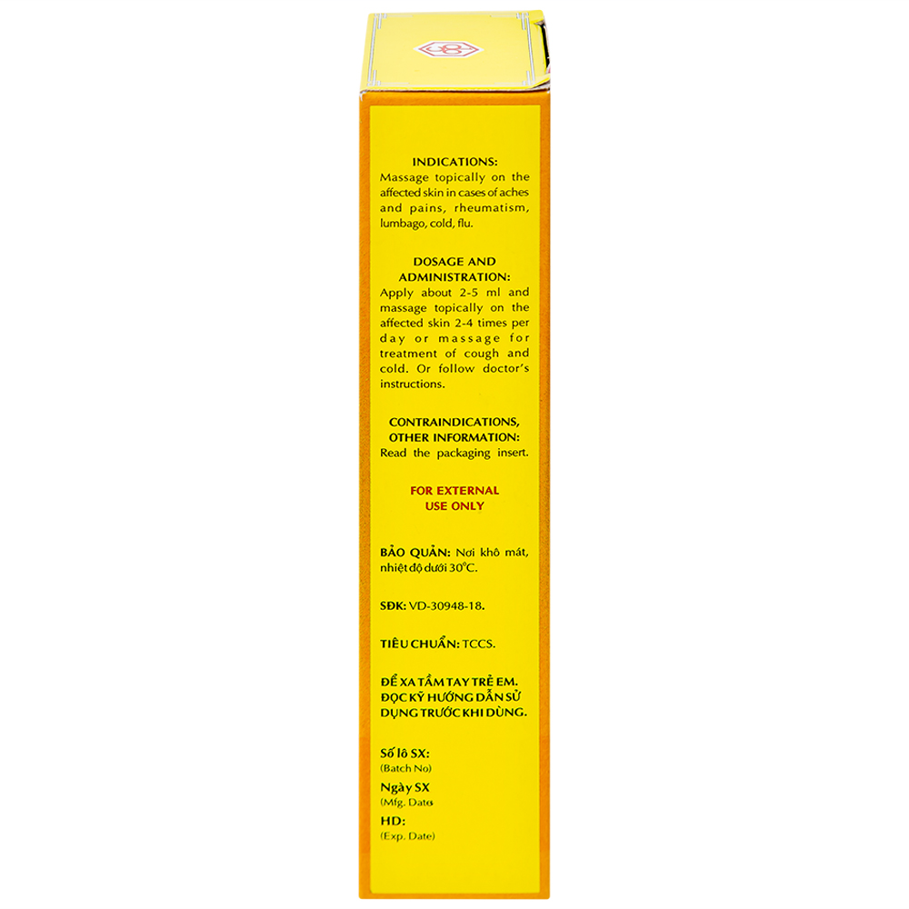 Dầu nóng Mặt Trời OPC điều trị nhức mỏi, tê thấp, đau lưng, cảm mạo, cúm (60ml)