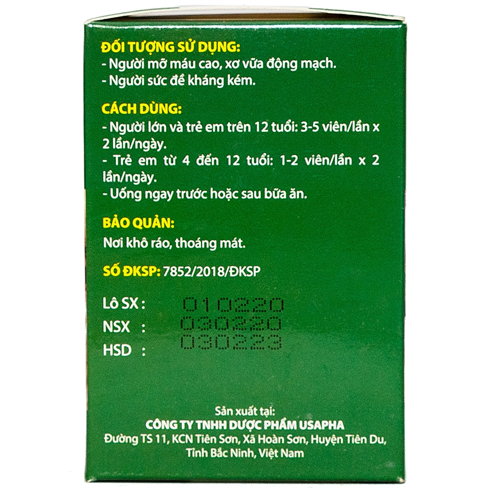 Viên hỗ trợ giúp giảm mỡ máu Dầu Tỏi Tuệ Linh (100 viên)