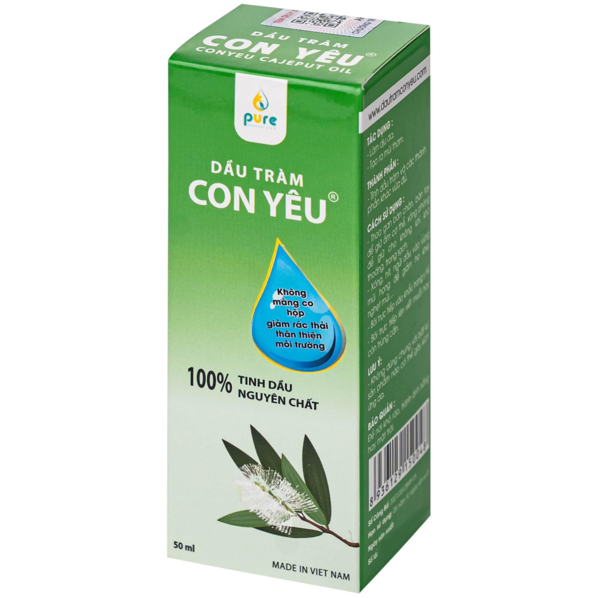 Dầu tràm Con Yêu giúp giữ ấm, giảm triệu chứng ho, sổ mũi (50 ml)