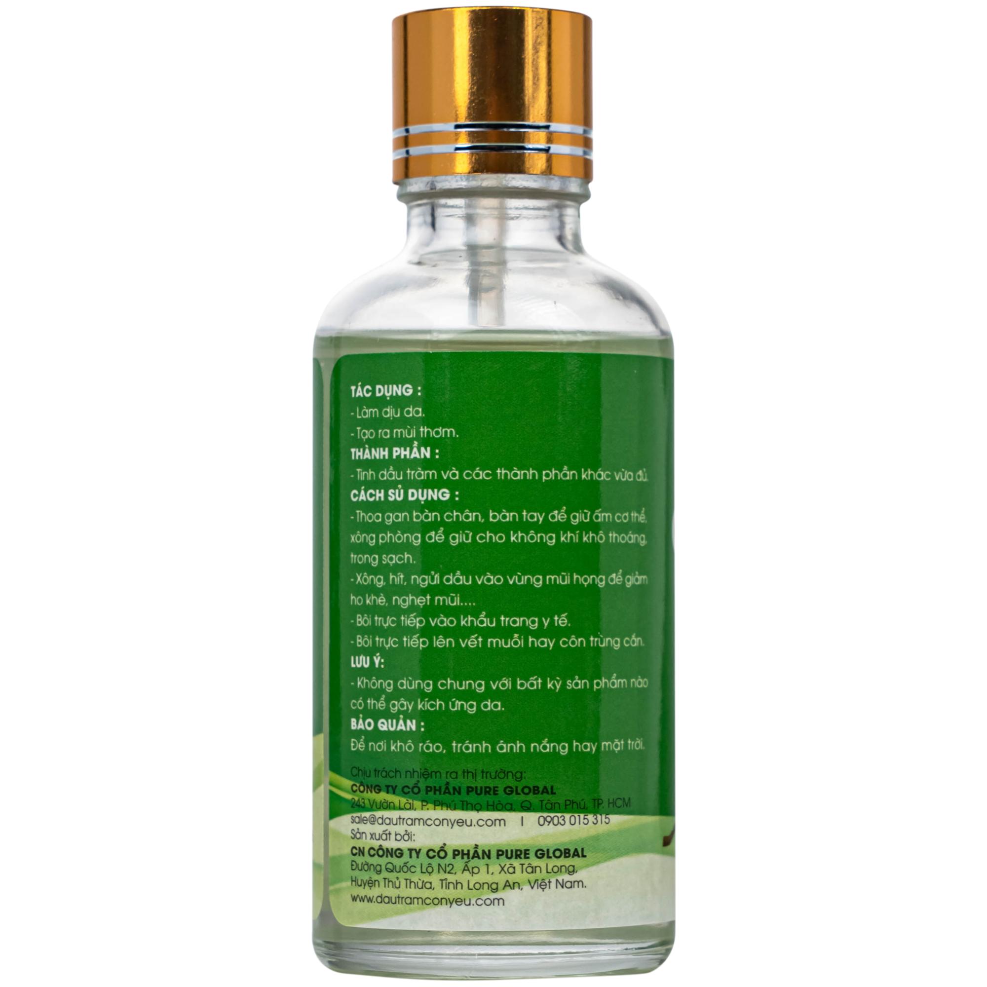 Dầu tràm Con Yêu giúp giữ ấm, giảm triệu chứng ho, sổ mũi (50 ml)