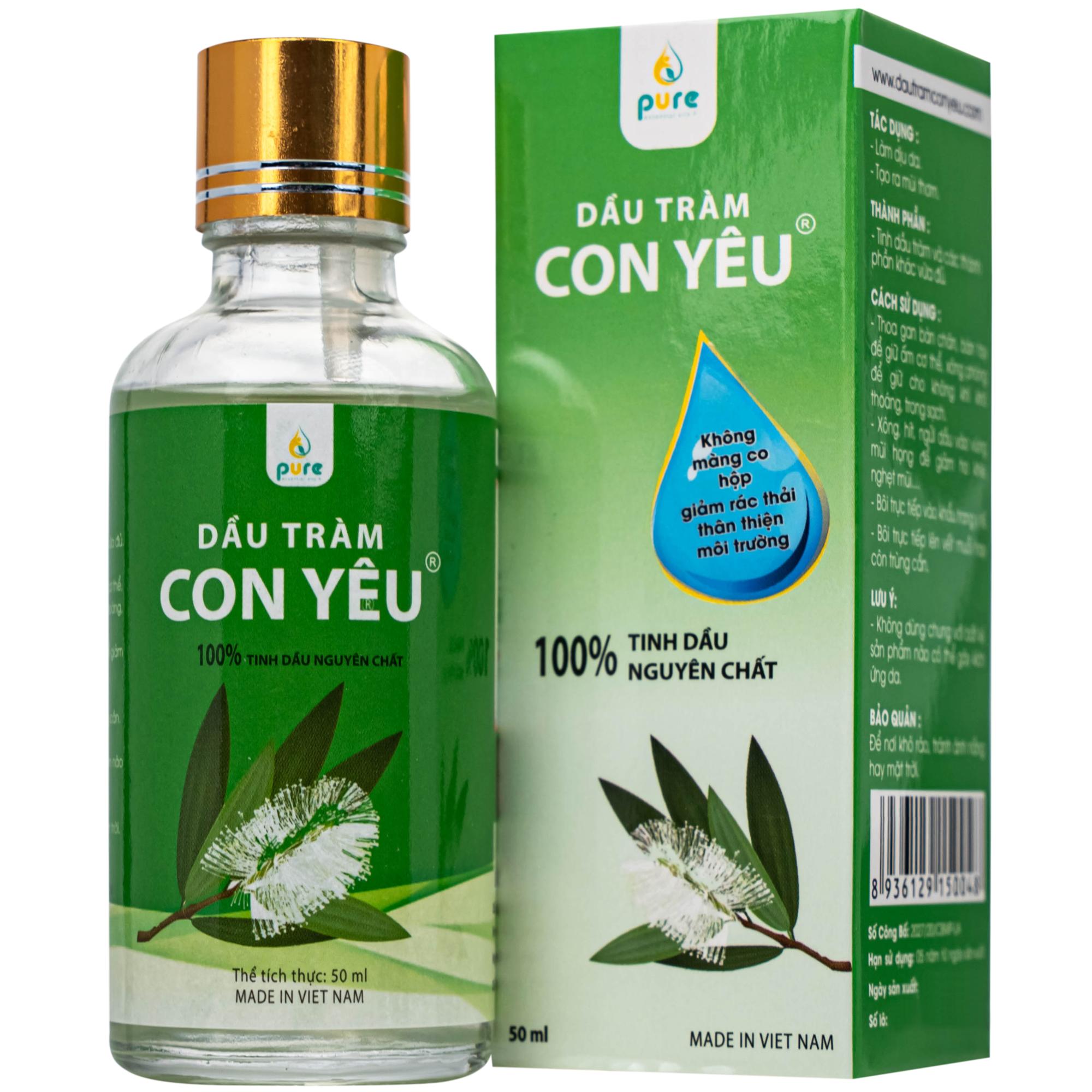 Dầu tràm Con Yêu giúp giữ ấm, giảm triệu chứng ho, sổ mũi (50 ml)