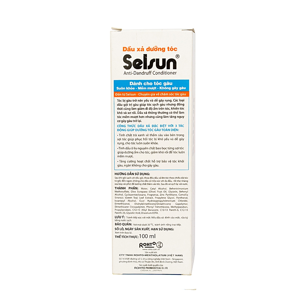 Dầu xả Selsun Rohto dưỡng tóc ngăn ngừa gàu (100ml)