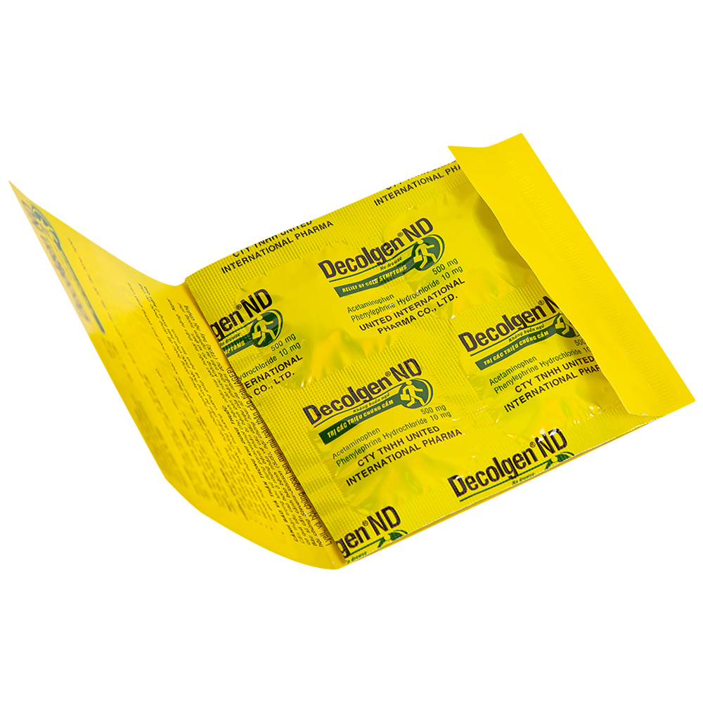 Thuốc Decolgen ND United điều trị các triệu chứng cảm thông thường, viêm mũi dị ứng (25 vỉ x 4 viên)