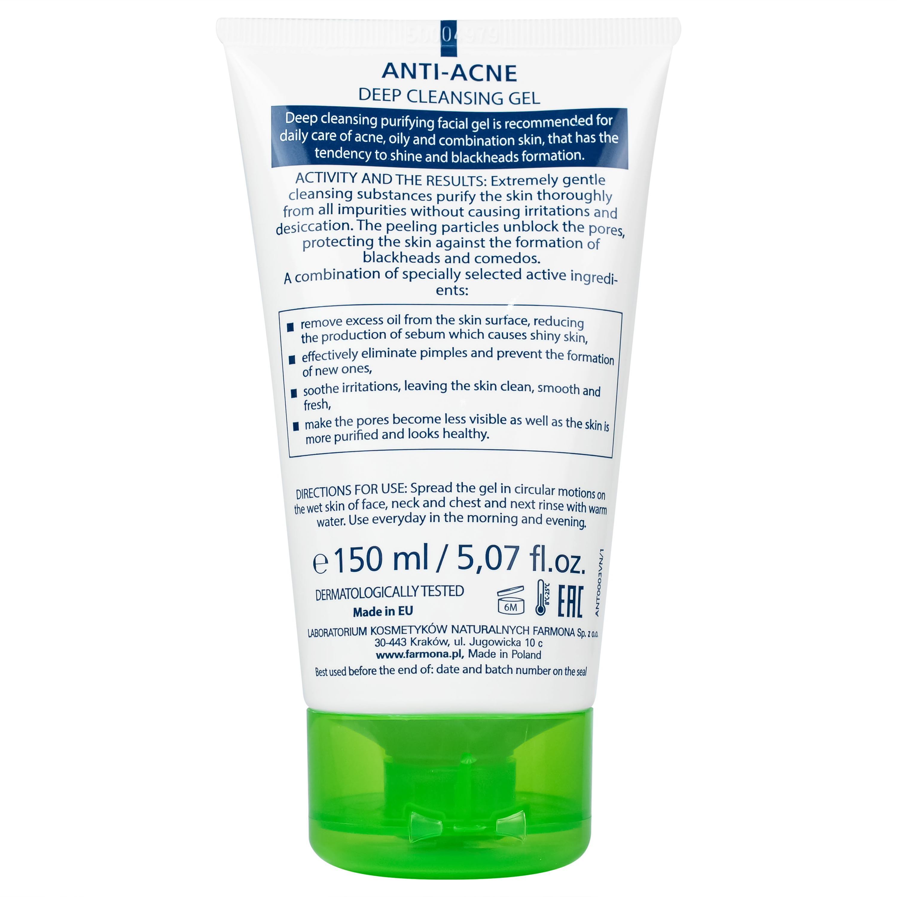 Gel rửa mặt ngừa mụn Dermacos Anti Acne Deep Cleansing150ml