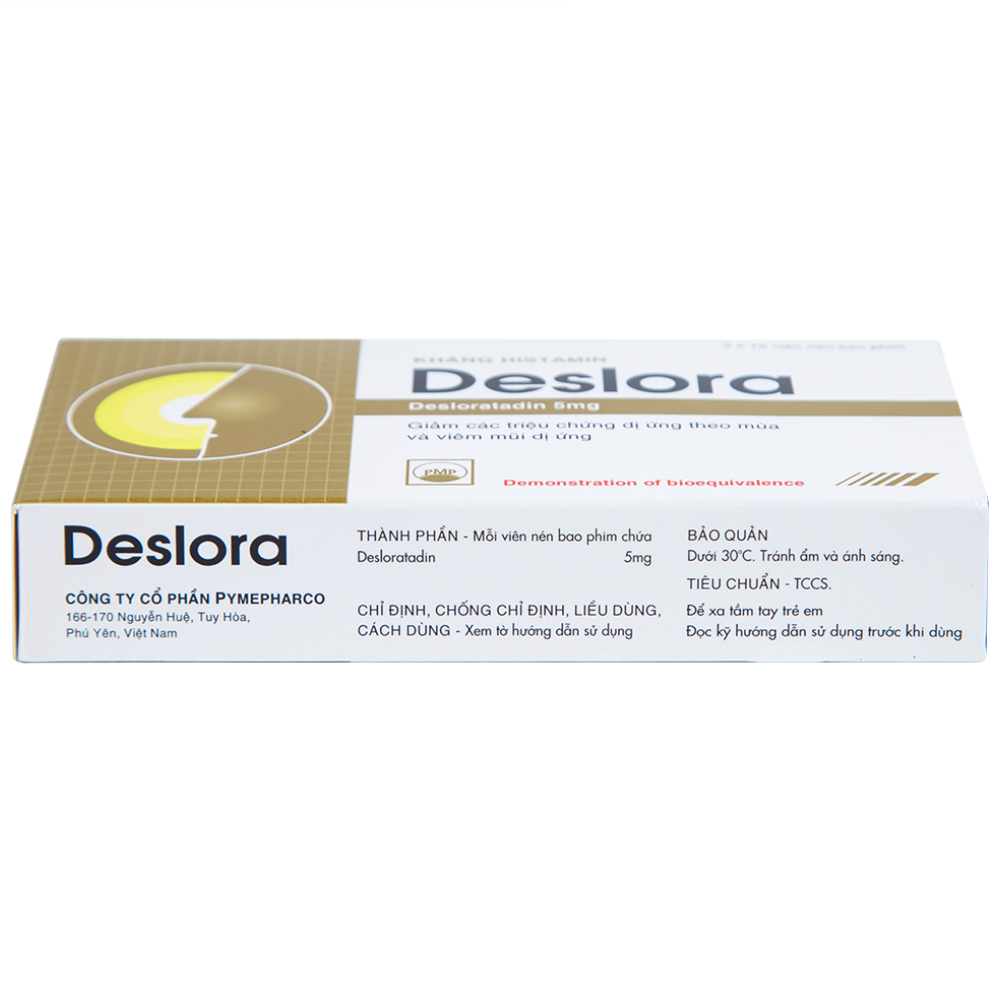 Thuốc Deslora 5mg giảm các triệu chứng dị ứng theo mùa và viêm mũi dị ứng (3 vỉ x 10 viên)