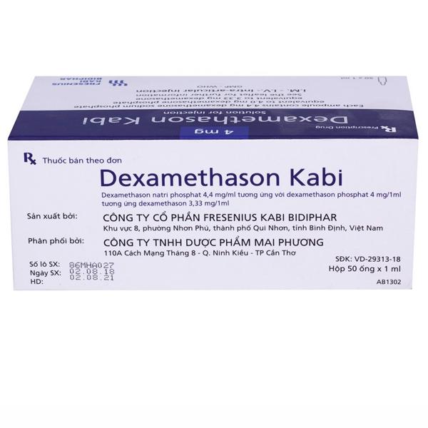 Dung dịch tiêm Dexamethason Kabi dùng trong trường hợp dị ứng nặng, sốc do phẫu thuật (50 ống)