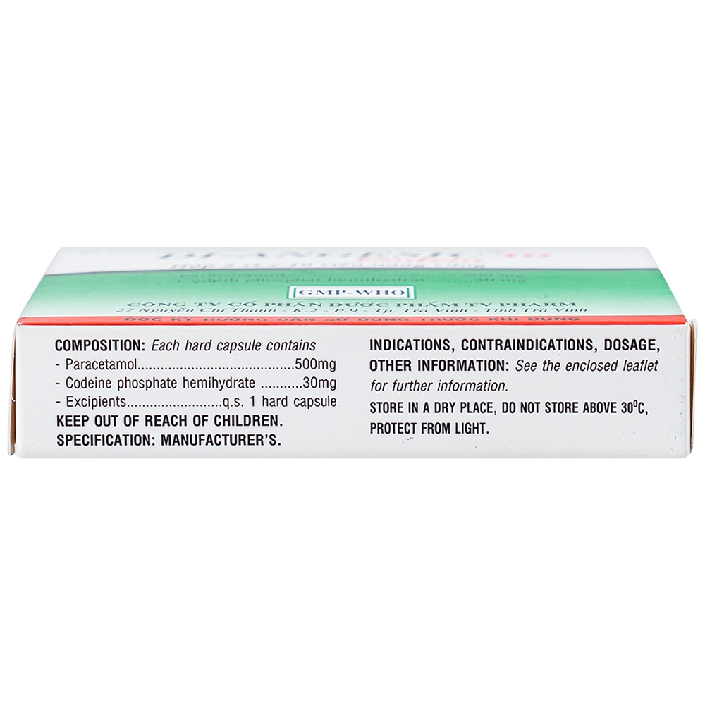 Thuốc Di-Angesic 30 Codein giảm đau cấp tính mức độ trung bình (2 vỉ x 10 viên)