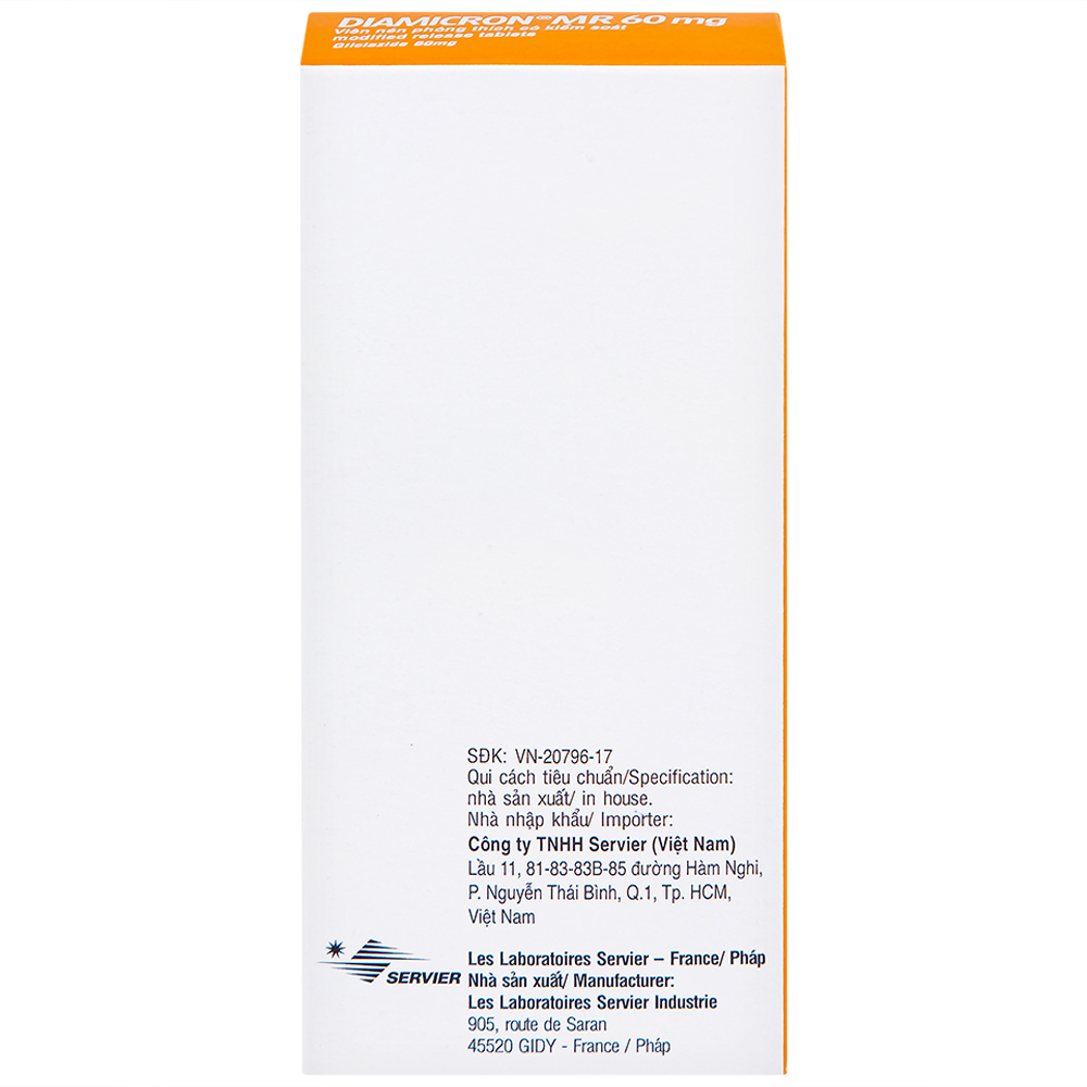 Thuốc Diamicron MR 60mg Servier điều trị tiểu đường típ 2 (2 vỉ x 15 viên)