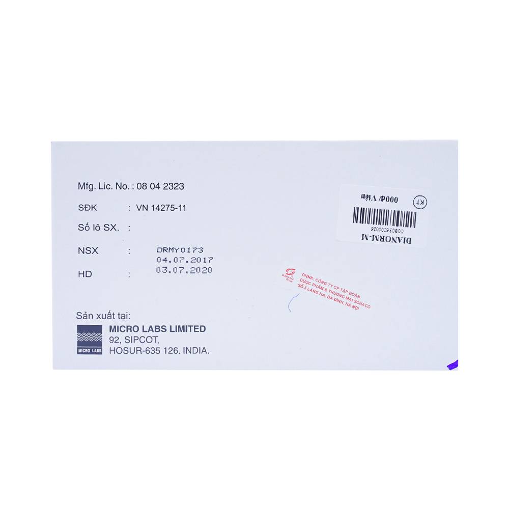 Thuốc Dianorm-M Micro điều trị đái tháo đường (10 vỉ x 10 viên)