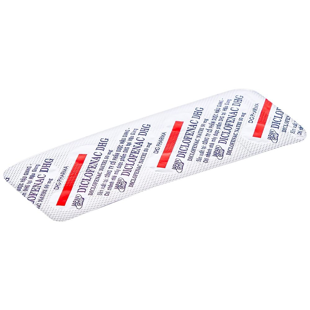 Thuốc Diclofenac DHG điều trị viêm, đau trong rối loạn cơ xương khớp (10 vỉ x 10 viên)