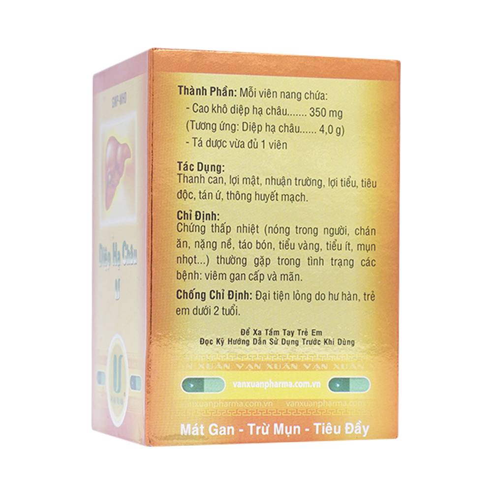 Thuốc Diệp Hạ Châu V Vạn Xuân điều trị chứng thấp nhiệt trong viêm gan cấp và mãn (60 viên)