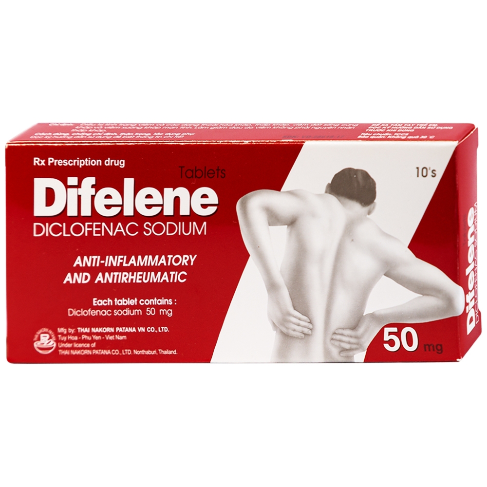 Thuốc Difelene Thai Nakorn Patana điều trị viêm và các dạng thoái hoá khớp, thấp khớp (10 viên)