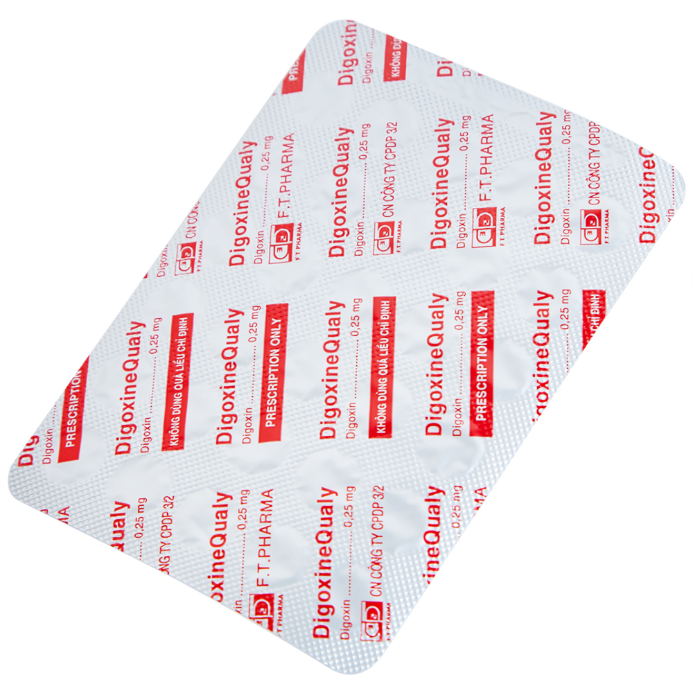 Thuốc DigoxineQualy Dược 3-2 điều trị suy tim sung huyết, rung nhỉ (1 vỉ x 30 viên)