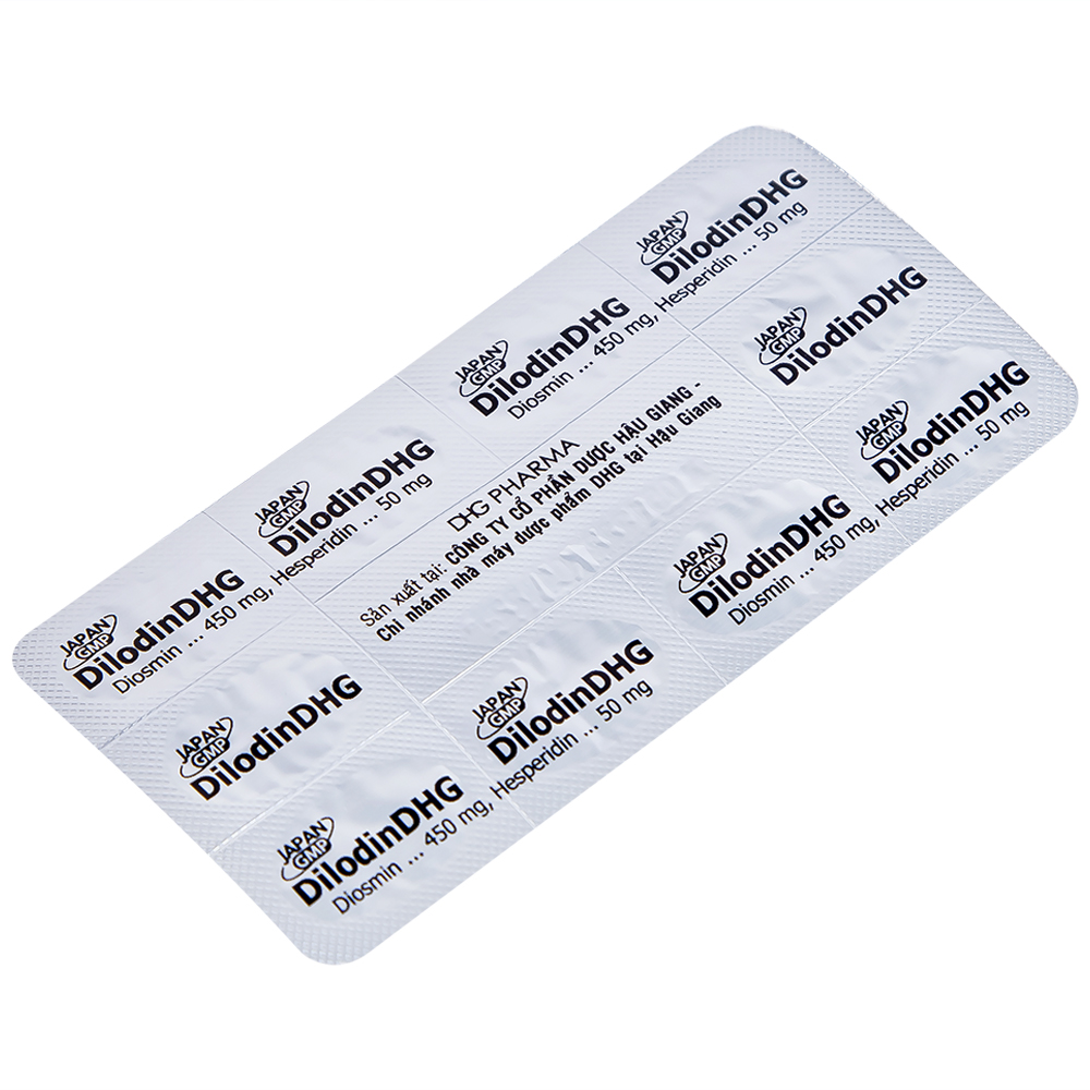 Thuốc DilodinDHG điều trị các triệu chứng liên quan đến cơn trĩ cấp và bệnh trĩ mạn (5 vỉ x 10 viên)