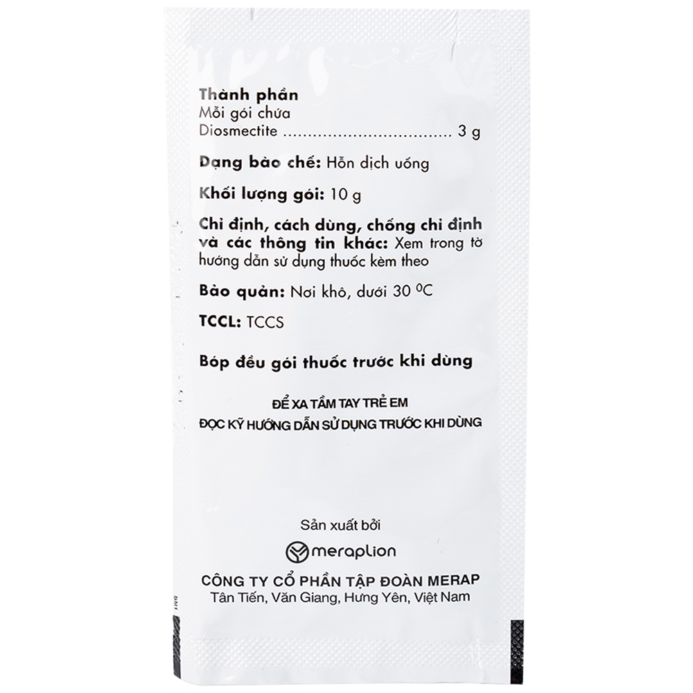 Thuốc Diobysta Merap điều trị tiêu chảy cấp và mạn (12 gói)
