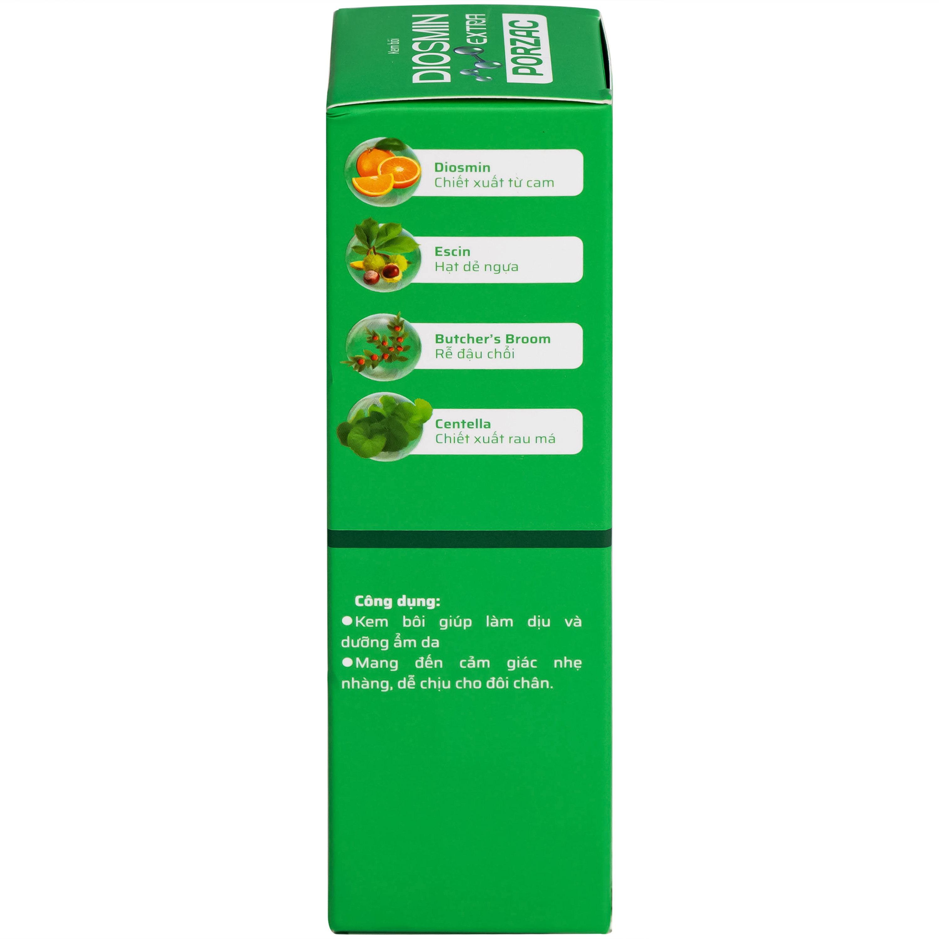 Gel bôi ngừa suy giãn tĩnh mạch, phù, nặng chân Diosmin Extra Porzac 75ml