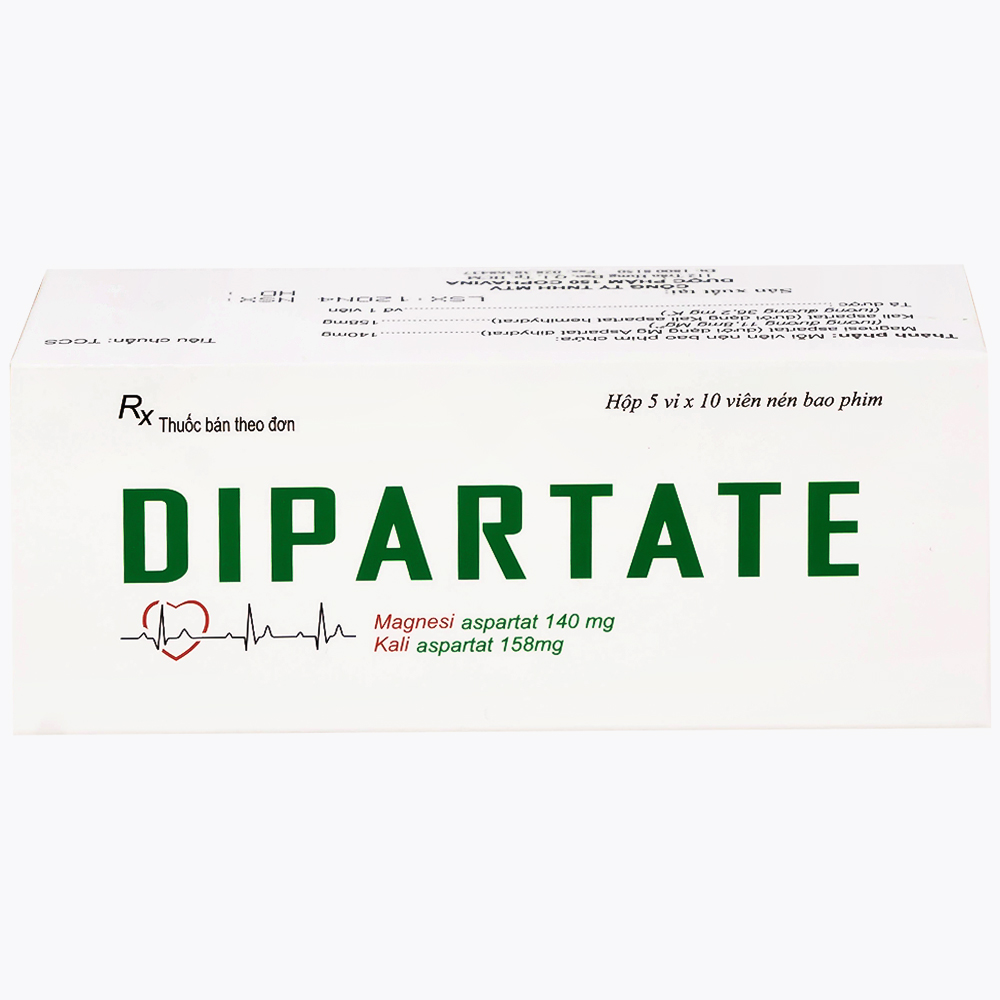 Thuốc Dipartate Cophavina bổ sung magnesi và kali, hỗ trợ điều trị suy tim, sau nhồi máu cơ tim (5 vỉ x 10 viên)