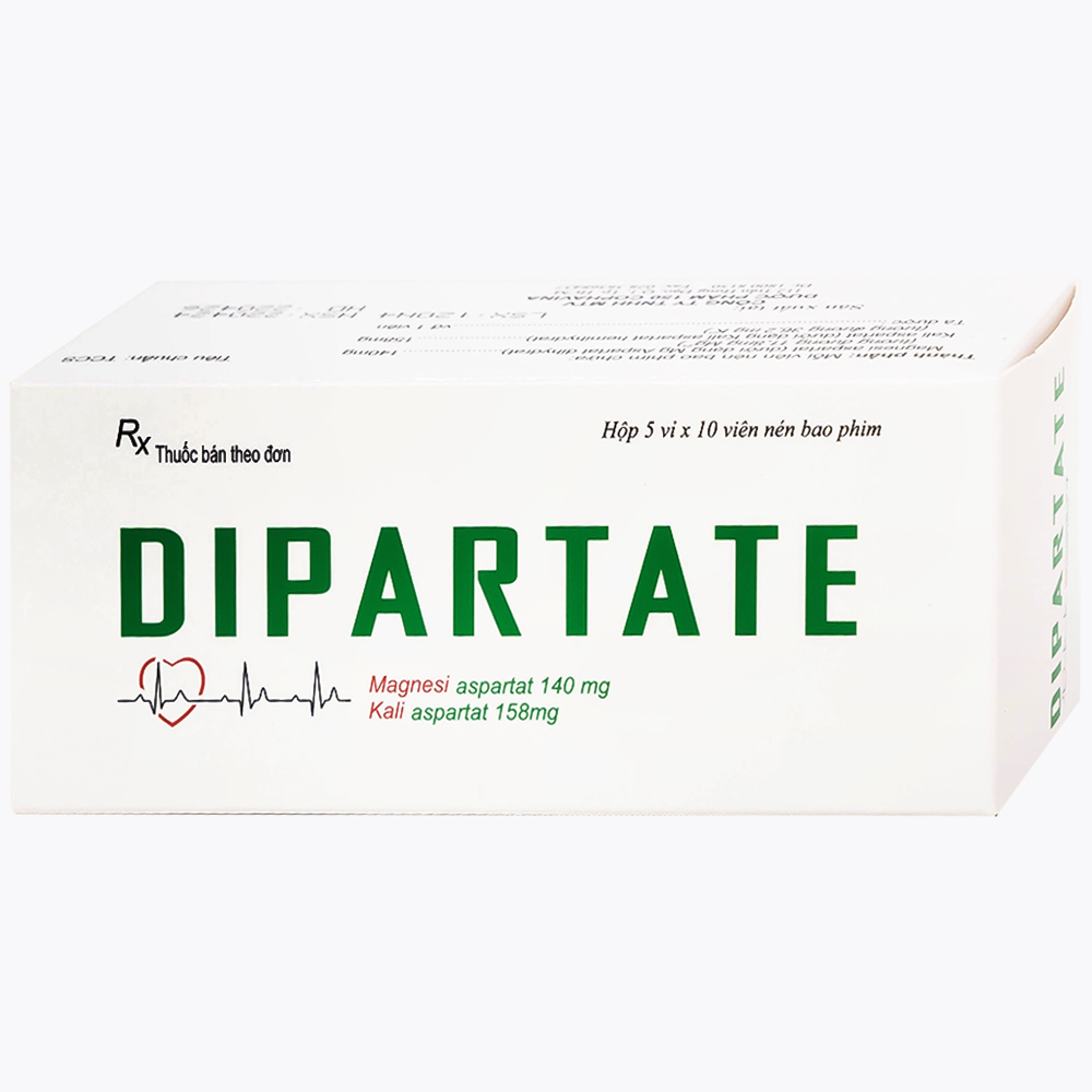 Thuốc Dipartate Cophavina bổ sung magnesi và kali, hỗ trợ điều trị suy tim, sau nhồi máu cơ tim (5 vỉ x 10 viên)