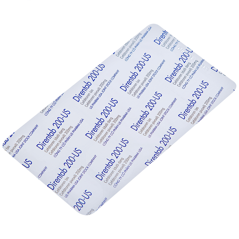 Thuốc Direntab 200-US điều trị nhiễm khuẩn (1 vỉ x 10 viên)