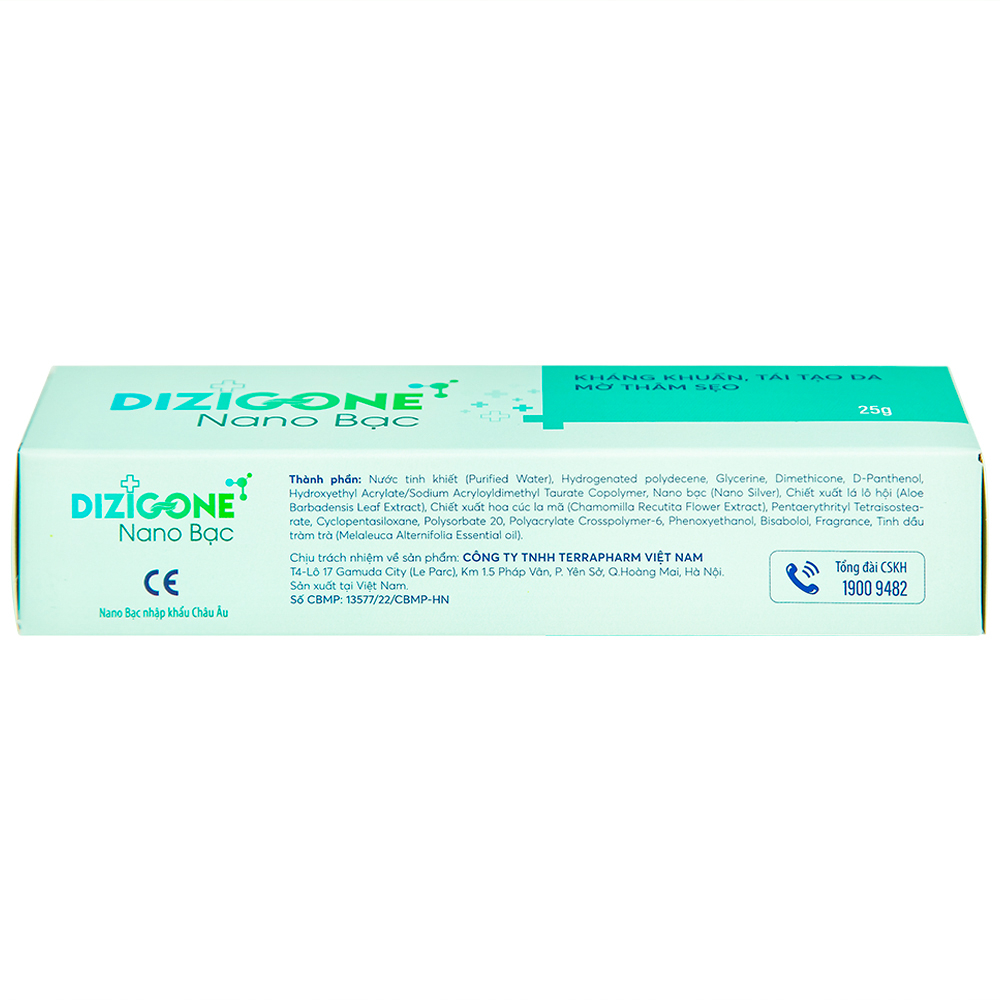Kem bôi phục hồi da Dizigone nano bạc Terrapharm 25g