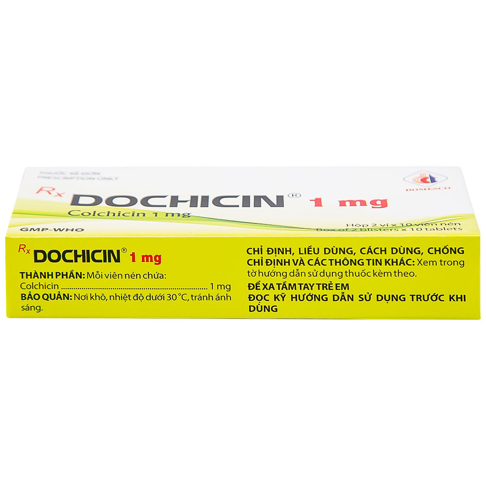 Thuốc Dochicin 1mg Domesco điều trị bệnh gút cấp tính (20 viên)