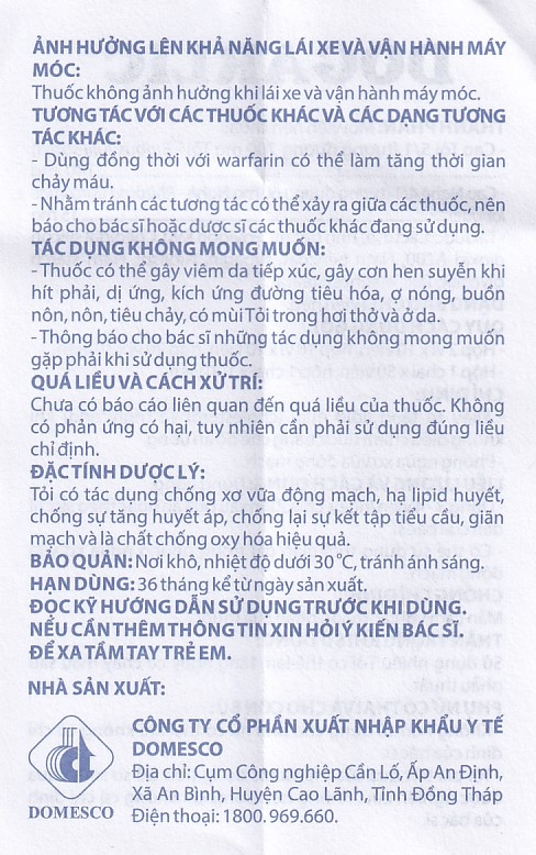 Thuốc Dogarlic Domesco điều trị tăng lipid máu, phòng ngừa xơ vữa động mạch (100 viên)