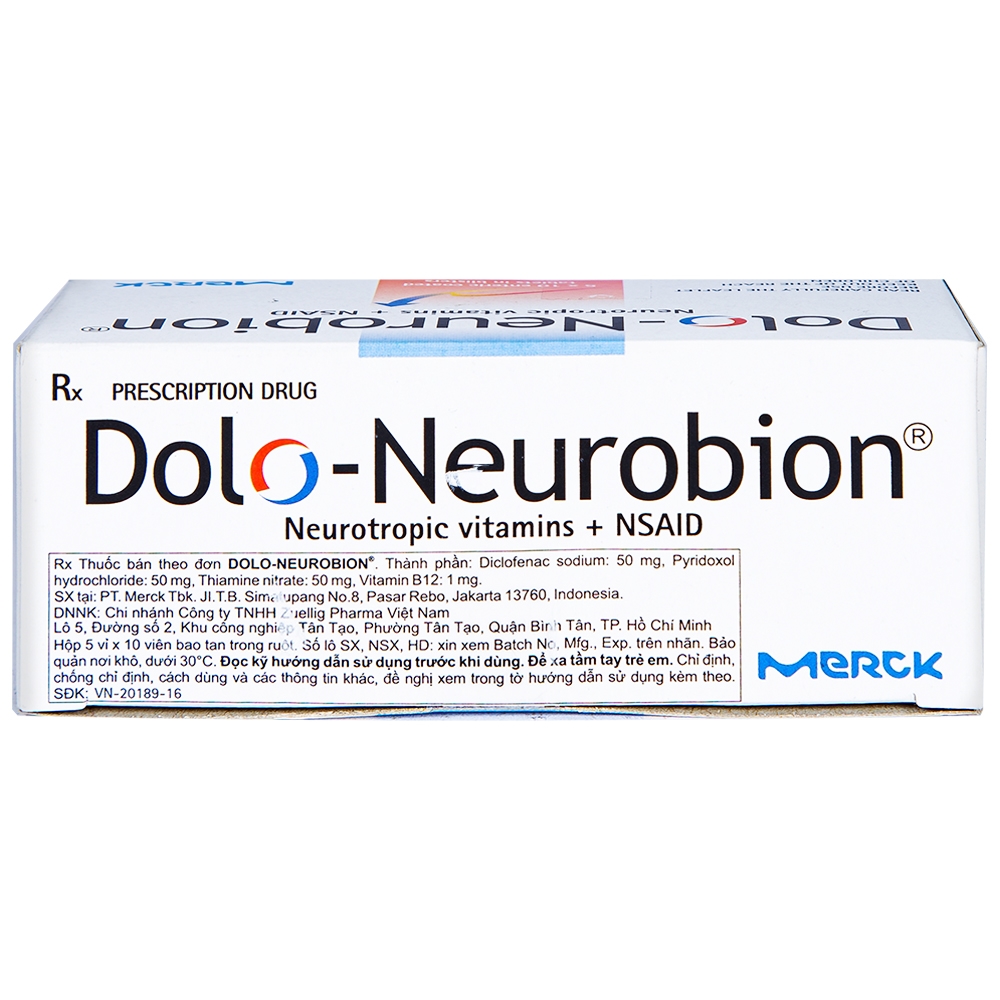 Thuốc Dolo-Neurobion Merck giảm đau khớp, phong thấp (5 vỉ x 10 viên)