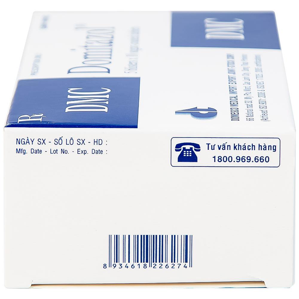 Thuốc Domitazol Domesco điều trị nhiễm trùng đường tiết niệu (5 vỉ x 10 viên)
