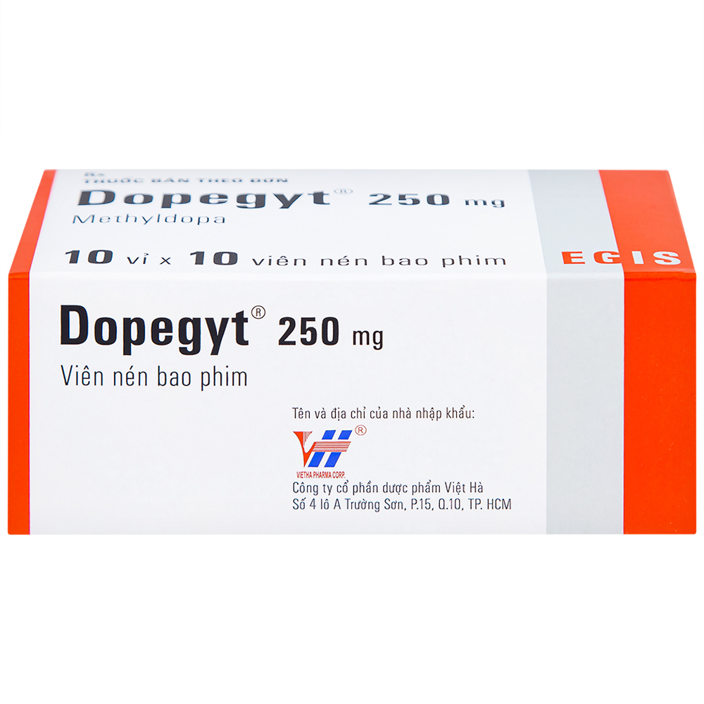Thuốc Dopegyt 250mg Egis Pharma điều trị tăng huyết áp (10 vỉ x 10 viên)