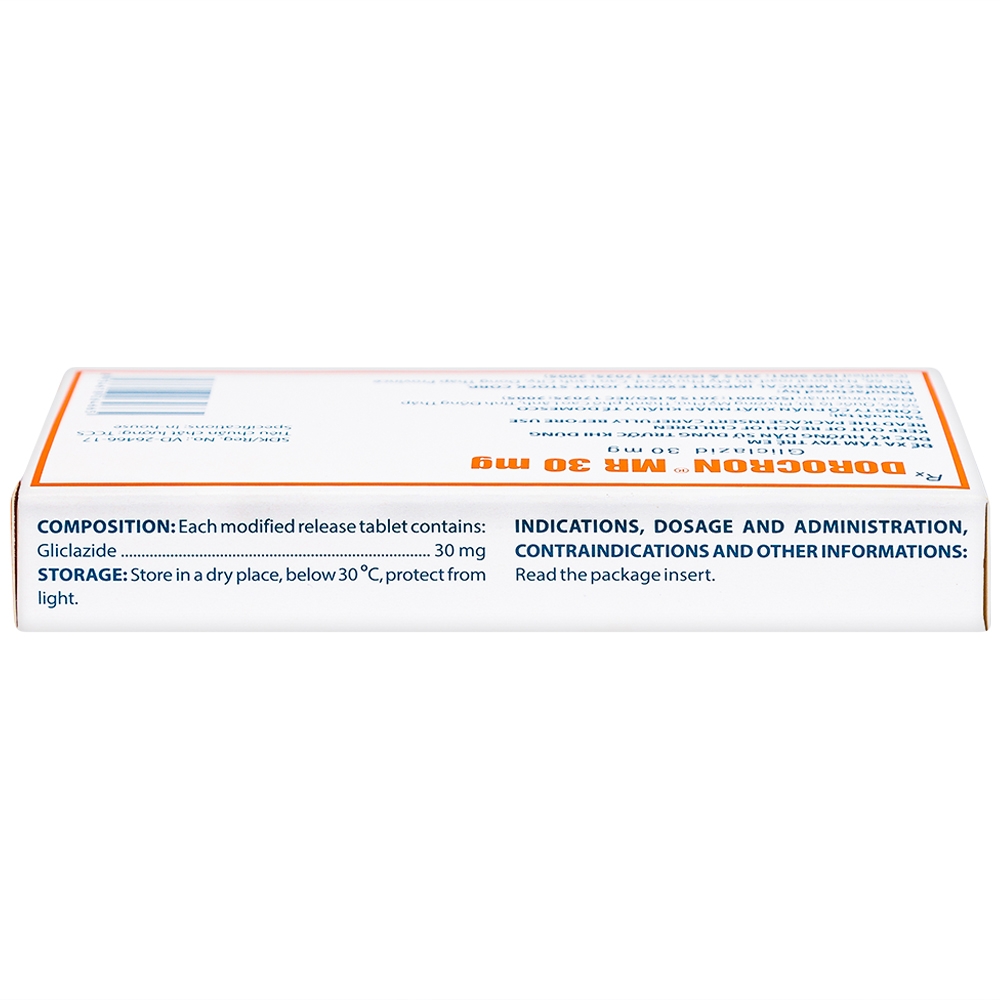 Thuốc Dorocron MR 30mg Domesco điều trị đái tháo đường típ 2 (2 vỉ x 30 viên)