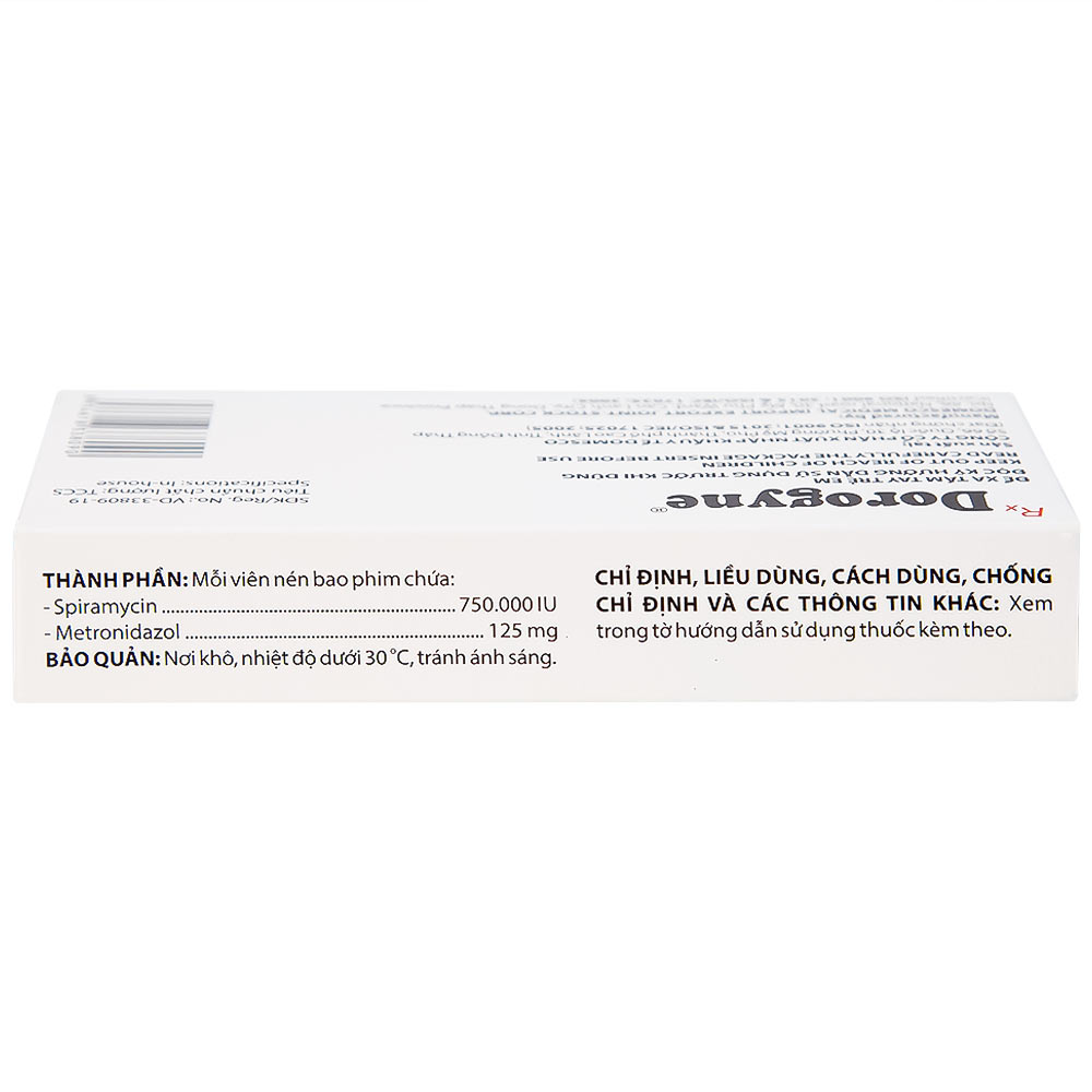 Thuốc Dorogyne Domesco điều trị các bệnh nhiễm khuẩn răng miệng cấp và mạn tính (2 vỉ x 10 viên)