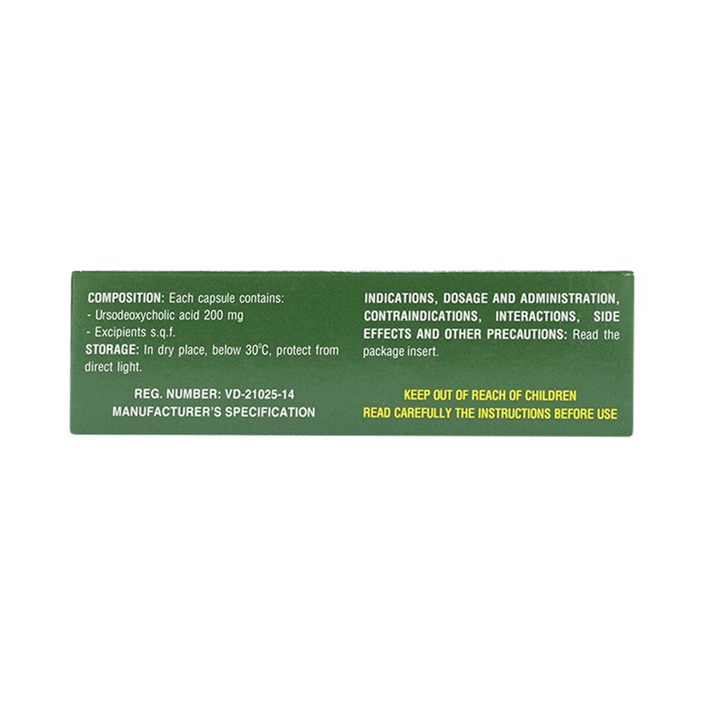 Thuốc Dourso 200mg Domesco điều trị sỏi túi mật cholesterol (3 vỉ x 10 viên)